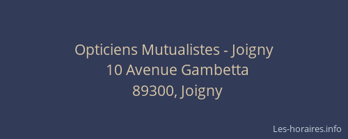 Opticiens Mutualistes - Joigny
