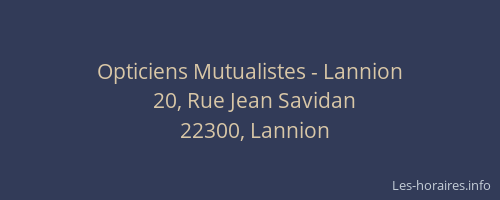 Opticiens Mutualistes - Lannion