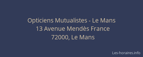 Opticiens Mutualistes - Le Mans