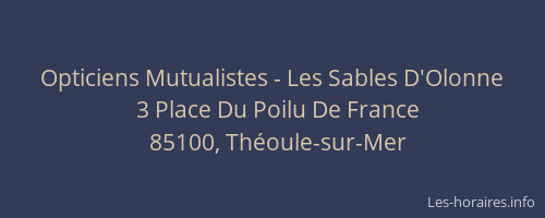 Opticiens Mutualistes - Les Sables D'Olonne