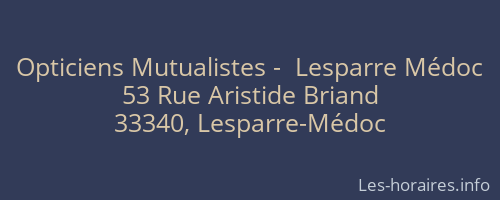 Opticiens Mutualistes -  Lesparre Médoc