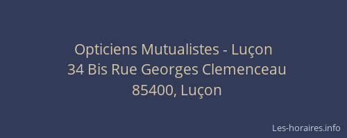 Opticiens Mutualistes - Luçon