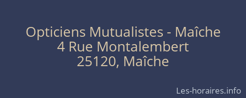 Opticiens Mutualistes - Maîche