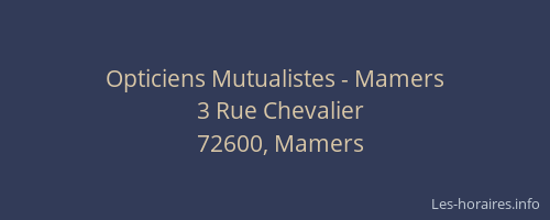Opticiens Mutualistes - Mamers