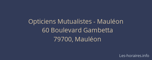 Opticiens Mutualistes - Mauléon