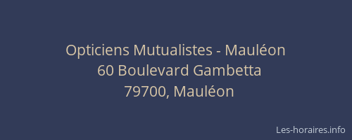Opticiens Mutualistes - Maul&eacute;on