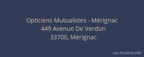 Opticiens Mutualistes - Mérignac