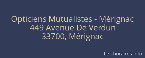 Opticiens Mutualistes - Mérignac