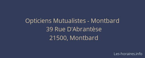 Opticiens Mutualistes - Montbard