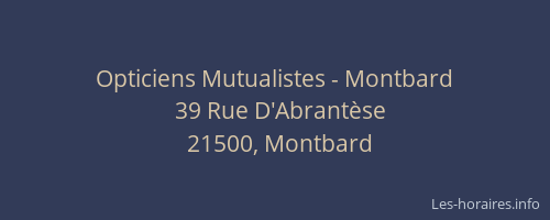 Opticiens Mutualistes - Montbard