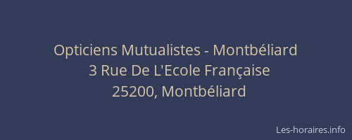 Opticiens Mutualistes - Montbéliard