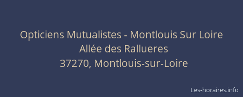Opticiens Mutualistes - Montlouis Sur Loire