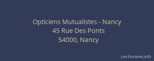 Opticiens Mutualistes - Nancy