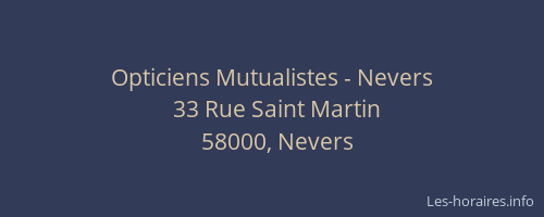 Opticiens Mutualistes - Nevers