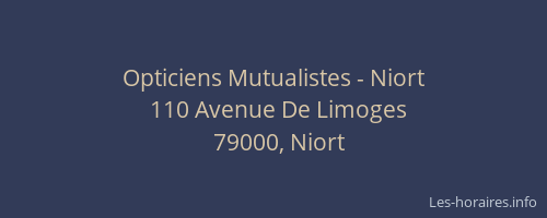Opticiens Mutualistes - Niort