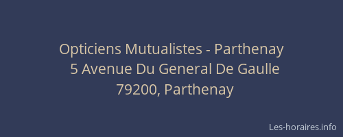 Opticiens Mutualistes - Parthenay