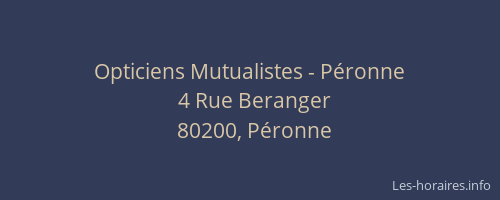 Opticiens Mutualistes - P&eacute;ronne