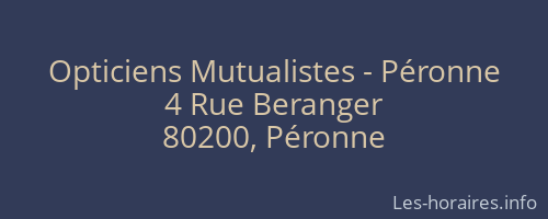 Opticiens Mutualistes - Péronne