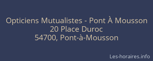 Opticiens Mutualistes - Pont À Mousson