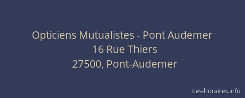 Opticiens Mutualistes - Pont Audemer