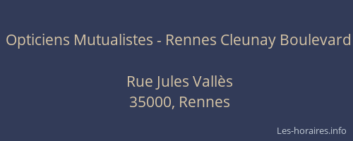 Opticiens Mutualistes - Rennes Cleunay Boulevard