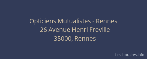 Opticiens Mutualistes - Rennes