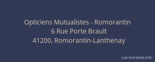 Opticiens Mutualistes - Romorantin