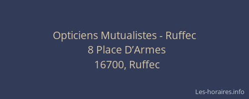 Opticiens Mutualistes - Ruffec