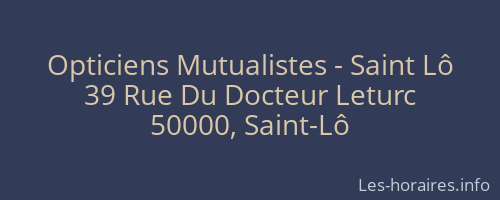Opticiens Mutualistes - Saint Lô