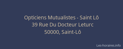 Opticiens Mutualistes - Saint Lô