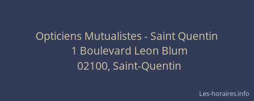 Opticiens Mutualistes - Saint Quentin
