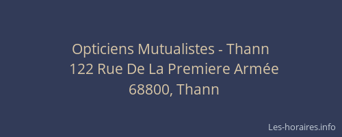 Opticiens Mutualistes - Thann