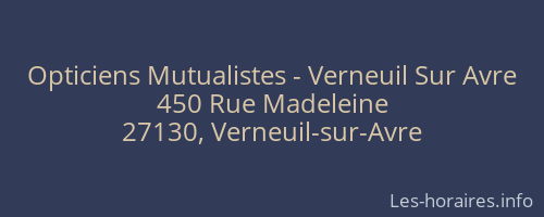 Opticiens Mutualistes - Verneuil Sur Avre