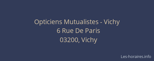 Opticiens Mutualistes - Vichy