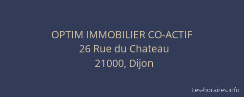 OPTIM IMMOBILIER CO-ACTIF