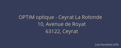 OPTIM optique - Ceyrat La Rotonde
