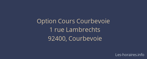 Option Cours Courbevoie