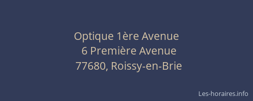 Optique 1ère Avenue