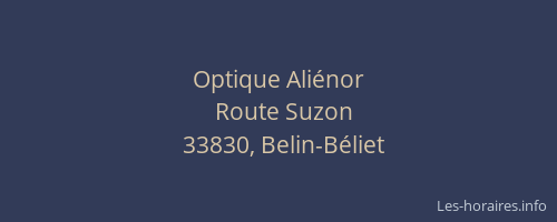 Optique Ali&eacute;nor