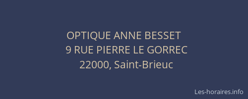 OPTIQUE ANNE BESSET