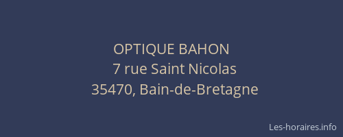 OPTIQUE BAHON