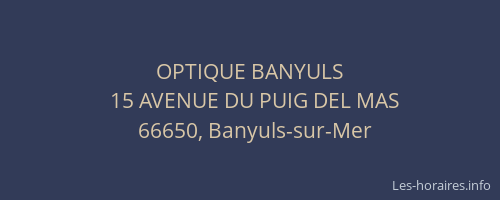 OPTIQUE BANYULS