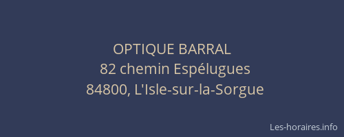 OPTIQUE BARRAL