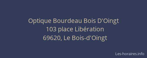 Optique Bourdeau Bois D'Oingt