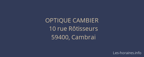 OPTIQUE CAMBIER