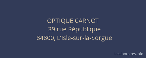 OPTIQUE CARNOT