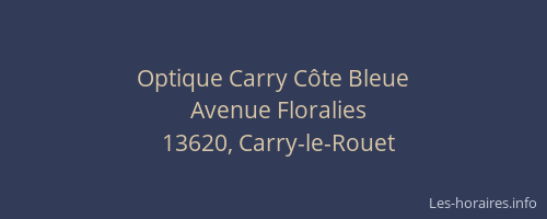 Optique Carry Côte Bleue