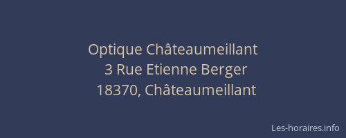 Optique Châteaumeillant