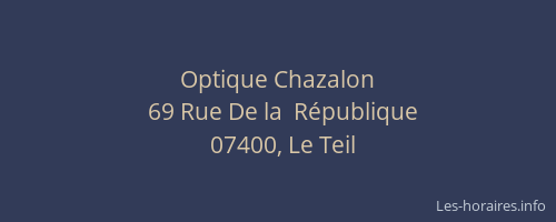 Optique Chazalon