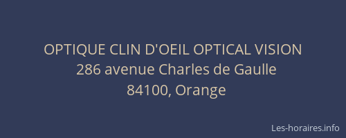 OPTIQUE CLIN D'OEIL OPTICAL VISION